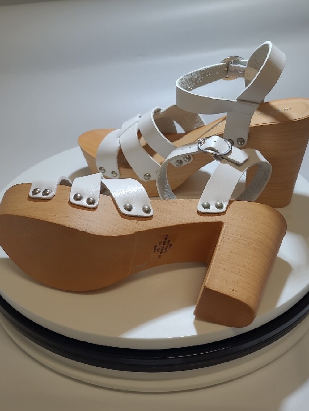 Madden Girl White Strappy 4 Inch Heel Platform Sandals